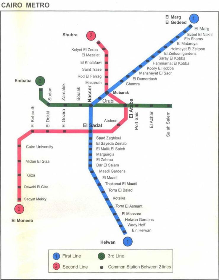 கெய்ரோ சுரங்கப்பாதை வரைபடம்