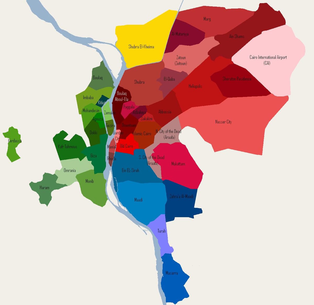 கெய்ரோ அக்கம் வரைபடம்